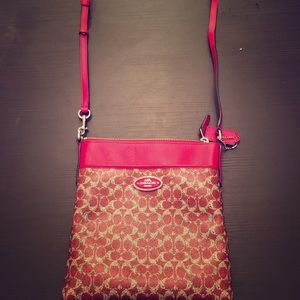 Authentic Red Coach Crossbody Bag